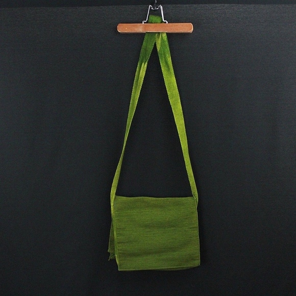 Vintage Green Floral Embroidered Hippie Boho Bag - Picture 3 of 8